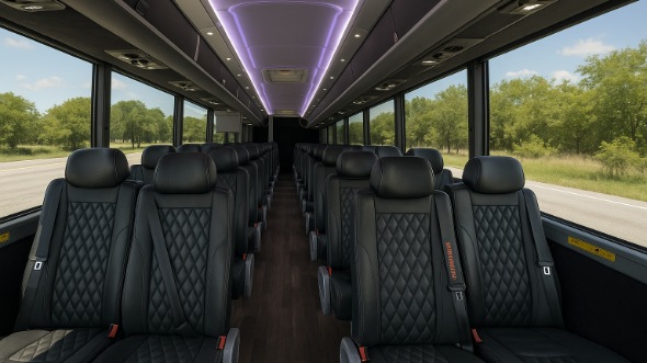 Interior of Charter Bus Company Gilbert's 35 Passenger Minibus in Gilbert