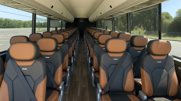 Interior of Charter Bus Company Surprise's 55 Passenger Charter Bus in Surprise